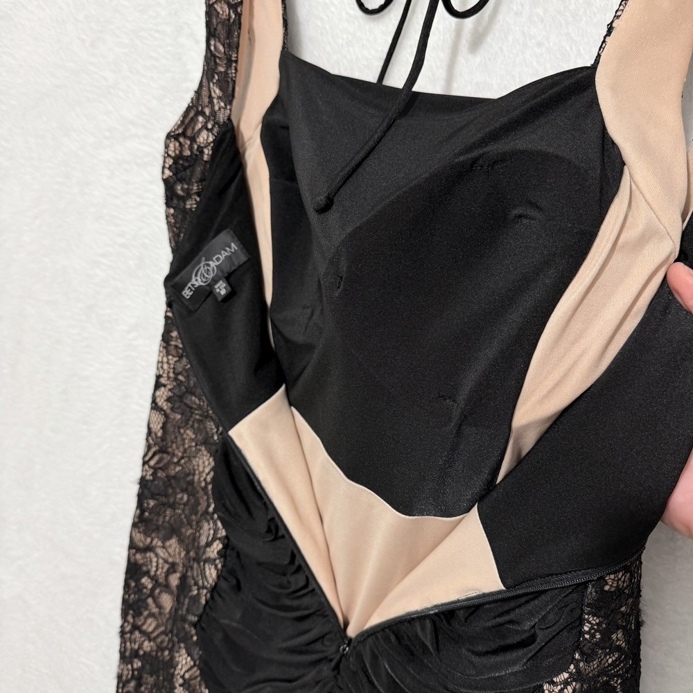 Betsy‎ & Adam Lace Bodycon Black Nude Dress - Picture 6 of 9